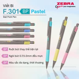 Thumbnail Bút Bi Kim Loại Cao Cấp F.301 Pastel Zebra Pen 1.0mm - Mực Xanh, Vỏ Kim Loại Sang Trọng [Chính Hãng] 1