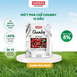 Thumbnail Mứt Pha Chế Dâu - Có miếng trái cây thật - Nguyên liệu pha chế - ANDROS CHUNKY - 1kg 1