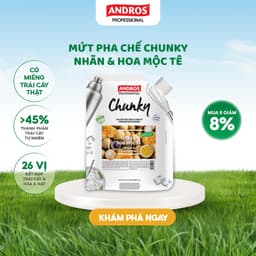 Thumbnail Mứt Pha Chế Nhãn & Hoa Mộc Tê - Có miếng trái cây thật - Nguyên liệu pha chế - ANDROS CHUNKY - 1kg 1