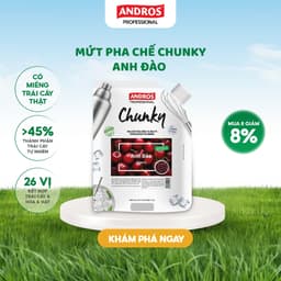 Thumbnail Mứt Pha Chế Anh Đào - Có miếng trái cây thật - Nguyên liệu pha chế - ANDROS CHUNKY - 1kg 1
