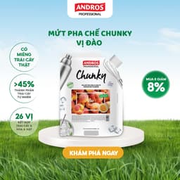 Thumbnail Mứt Pha Chế Đào - Có miếng trái cây thật - Nguyên liệu pha chế -  ANDROS CHUNKY - 1kg 1
