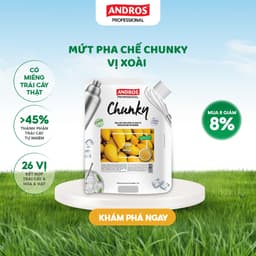 Thumbnail Mứt Pha Chế Xoài - Có miếng trái cây thật - Nguyên liệu pha chế - ANDROS CHUNKY - 1kg 1