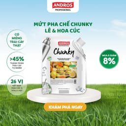 Thumbnail Mứt Pha Chế Lê & Hoa cúc - Có miếng trái cây thật - Nguyên liệu pha chế - ANDROS CHUNKY - 1kg 1
