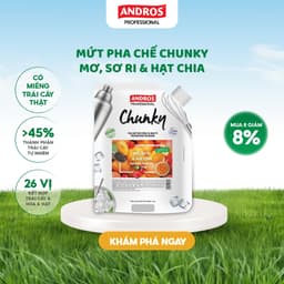 Thumbnail Mứt Pha Chế Mơ, Sori & Hạt Chia  - Có miếng trái cây thật - Nguyên liệu pha chế - ANDROS CHUNKY - 1kg 1