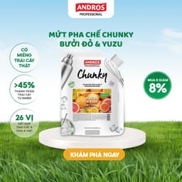 Thumbnail Mứt Pha Chế Bưởi đỏ & Yuzu - Có miếng trái cây thật - Nguyên liệu pha chế -  ANDROS CHUNKY - 1kg 1