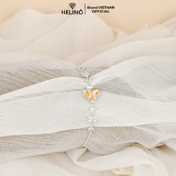 Thumbnail Lắc tay bạc nữ HELINO dây rút Cỏ bốn lá đính đá Moonstone đổi màu cao cấp trang sức lấp lánh V38 1