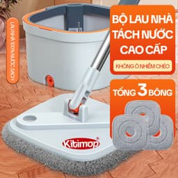 Thumbnail Bộ Cây Lau Nhà Tách Nước Bẩn KITIMOP N08 PRO - Thùng Lau Nhà Tự Vắt Thông Minh, Chổi Lau Nhà 360 Độ, Lau Sàn Làm Sạch 1