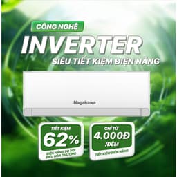 Thumbnail Máy lạnh/ Điều hòa inverter Nagakawa NIS-C09R2U51, làm lạnh nhanh, bảo hành 2 năm, xuất xứ Malaysia 2