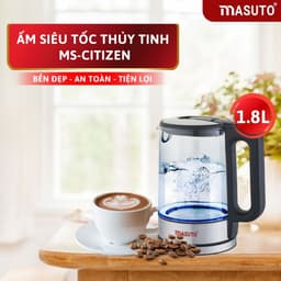 Thumbnail Ấm siêu tốc thủy tinh Masuto MS-Citizen dung tích 1,8L có khe tách cặn, bảo hành 12 tháng 3