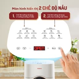 Thumbnail Nồi chiên không dầu Masuto MSQueen 6L màn hình cảm ứng, 2 tầng đốt đối lưu không cần lật trở 1