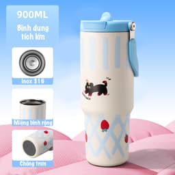 Thumbnail Ly Giữ Nhiệt ĐôRêMon LEVIKA 2023 Dễ Thương Dung Tích 600ml Chất Liệu Inox 304 Cao Cấp Giữ Nhiệt Từ 8-12 Giờ 3