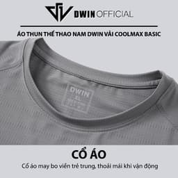 Thumbnail Áo thun thể thao nam DWIN basic chất vải coolmax co dãn 4 chiều  thoáng mát thấm hút mồ hôi 1