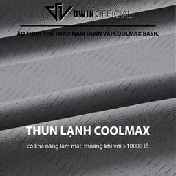 Thumbnail Áo thun thể thao nam DWIN basic chất vải coolmax co dãn 4 chiều  thoáng mát thấm hút mồ hôi 2