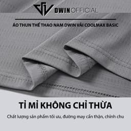 Thumbnail Áo thun thể thao nam DWIN basic chất vải coolmax co dãn 4 chiều  thoáng mát thấm hút mồ hôi 4