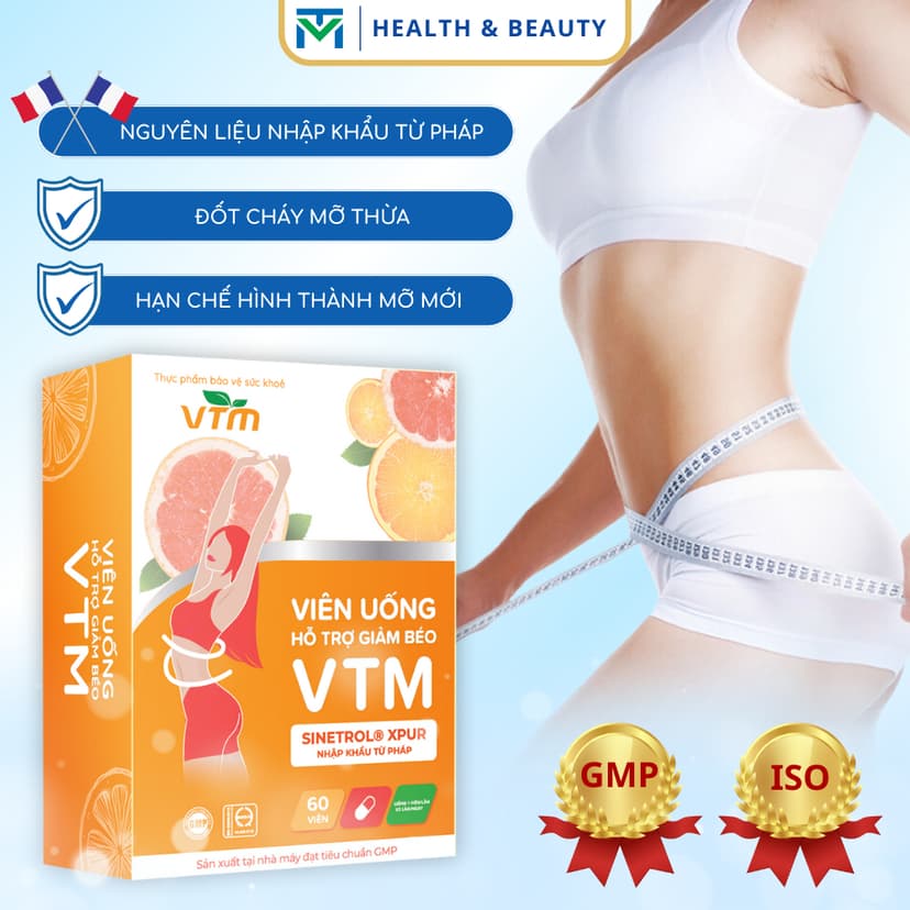 Ảnh Viên uống hỗ trợ giảm béo VTM giảm cảm giác thèm ăn, tăng phân giải mỡ thừa, an toàn hiệu quả - lọ 60 viên 1