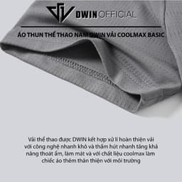 Thumbnail Áo thun thể thao nam DWIN basic chất vải coolmax co dãn 4 chiều  thoáng mát thấm hút mồ hôi 3
