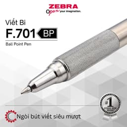Thumbnail Bút Bi F-701 0.7mm Zebra Pen Vỏ Kim Loại Bạc Mực Xanh  [Chính Hãng] 3