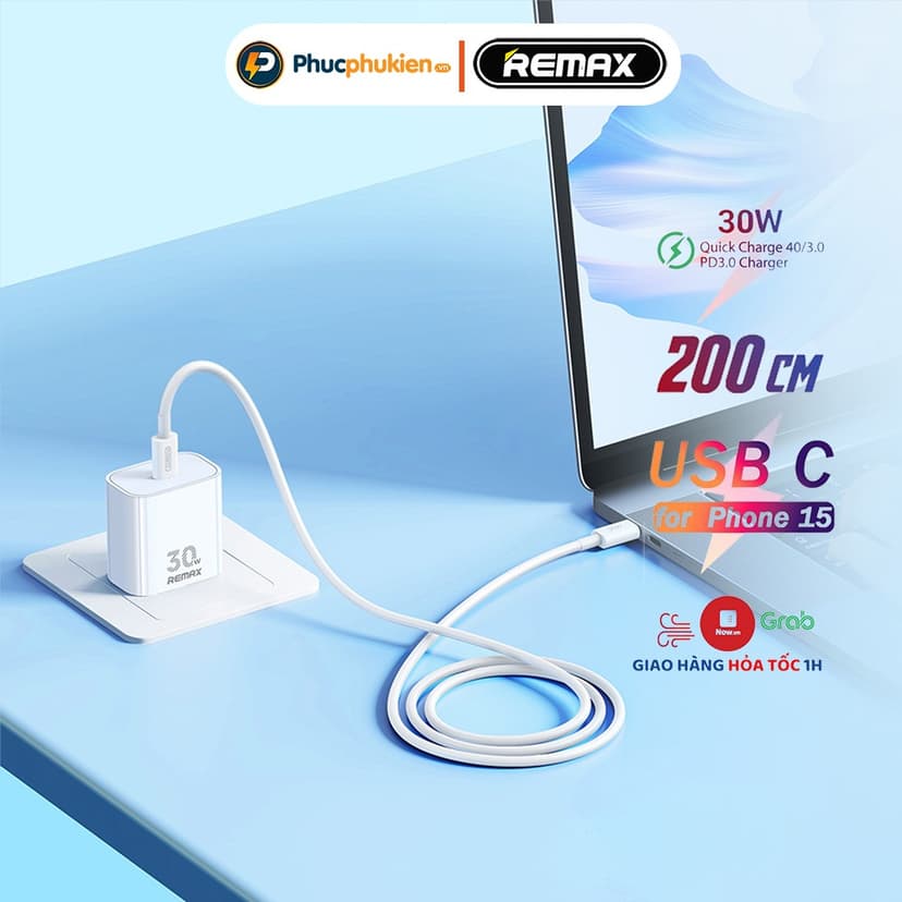 Ảnh Bộ sạc nhanh 30w chính hãng Remax U71 sạc đầy 60% pin 15,16 seris chỉ trong 30 phút - Phúc Phụ Kiện 3