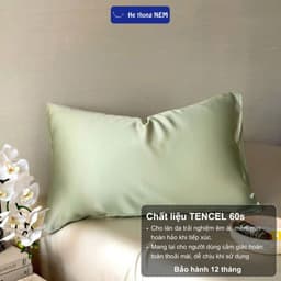 Thumbnail Bao gối nằm He thong NEM cao cấp Vỏ áo bao gối 40x60 50x70cm lụa tencel 60s nằm ngủ mát 2