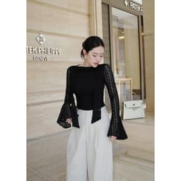 Thumbnail Áo Thun Nữ Basic Tay Loe Dài Ôm Body Tôn Dáng - GLEAM TOP - GOÛT DE JUN 2