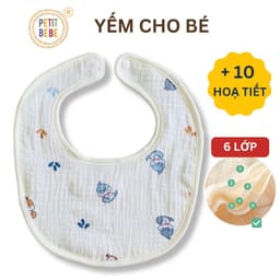 Thumbnail Yếm ăn dặm muslin 6 lớp PETIT BEBE cho bé trai bé gái 1