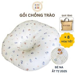 Thumbnail Gối chống trào ngược cho bé Petit Bebe muslin thoáng mát an toàn cho trẻ sơ sinh nhiều họa tiết 1