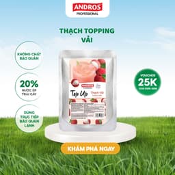 Thumbnail Thạch Topping Vải - Không Chất Bảo Quản - ANDROS TOP UP - Nguyên liệu pha chế - 1 KG 1
