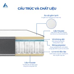 Thumbnail Nệm Lò Xo Túi Độc Lập Aroma Cool Coil 2 Viền, Chính Hãng, Bảo Hành 10 Năm 2