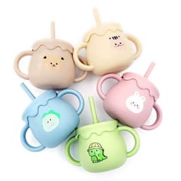 Thumbnail Cốc Tập Uống, Tập Hút Silicon Thực Phẩm 3 Giai đoạn KidsWorld Tặng Kèm Nắp Cho Bé 2