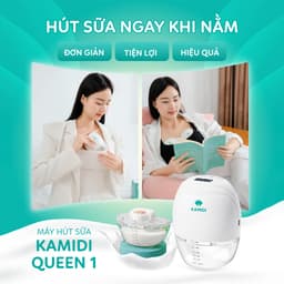 Thumbnail Máy Hút Sữa Rảnh Tay Kamidi Queen 1 Máy Hút sữa Không Dây Hút Được Mọi Tư Thế Hút Mạnh Hút Kiệt Cho Mẹ 1
