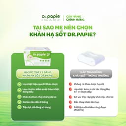 Thumbnail Khăn Hạ Sốt Dr.Papie Hạ sốt Vật lý Chuẩn Nhi Khoa, Ngăn Ngừa Co Giật Cho Bé Hộp 5 Gói x 5 Khăn/Gói 1