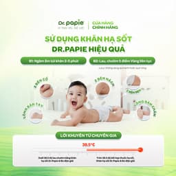 Thumbnail Khăn Hạ Sốt Dr.Papie Hạ sốt Vật lý Chuẩn Nhi Khoa, Ngăn Ngừa Co Giật Cho Bé Hộp 5 Gói x 5 Khăn/Gói 4