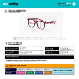 Thumbnail Gọng kính cận nam nữ chính hãng EYECENTER B147S nhựa dẻo siêu nhẹ nhập khẩu by Eye Center Vietnam 2