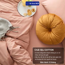 Thumbnail Bộ Chăn Ga Gối Đệm He thong NEM Cao Cấp Bộ Vỏ Chăn Drap Ga Ra Gối Nệm Đệm 5 Món Cotton Trơn Phủ Trải Giường 2