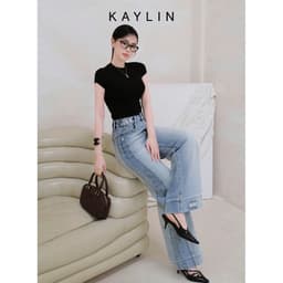 Thumbnail Quần JEAN KAYLIN form suông phối nút chất vải denim dầy dặn phong cách BST Hè 2025 - N2468 2