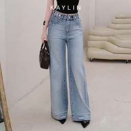 Thumbnail Quần JEAN KAYLIN form suông phối nút chất vải denim dầy dặn phong cách BST Hè 2025 - N2468 3