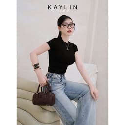 Thumbnail Áo thun KAYLIN form Baby Tee chất vải thun cotton co giãn phong cách BST Hè 2025 - N2469 2