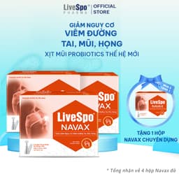 Thumbnail Combo 3 Hộp Xịt mũi, họng chứa Bào tử lợi khuẩn Livespo Navax chuyên dụng [Mua 3 tặng 1] Hộp 10 ống 1