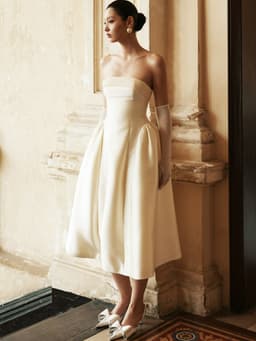 Thumbnail Đầm taffeta phối nhung, quây cúp ngực Lucielle Dress HUONG BOUTIQUE HBV1332 1