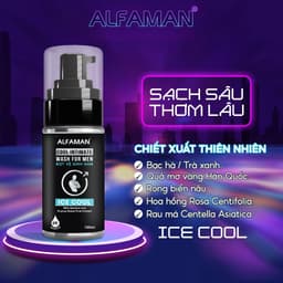 Thumbnail Bọt Vệ Sinh Nam ALFAMAN Intimate Wash For Men Ice Cool Bạc Hà Giúp Làm Sạch, Mát Lạnh, Tạo Bọt Mịn 100ml 2