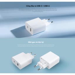 Thumbnail Cốc sạc nhanh Xiaomi 33W ( USB và Type-C ) EU Wall Charger BHR4996GL - Hàng chính hãng 2
