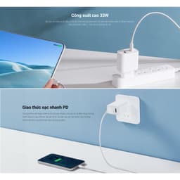 Thumbnail Cốc sạc nhanh Xiaomi 33W ( USB và Type-C ) EU Wall Charger BHR4996GL - Hàng chính hãng 1