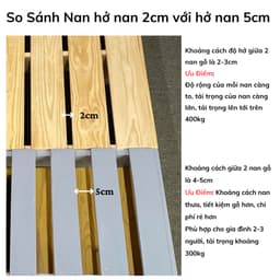 Thumbnail Giường pallet gỗ thông chân hộp kín Behomes đã ráp sẵn, nan dày, đã được xử lí ẩm mốc mối mọi 3