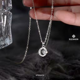 Thumbnail Dây chuyền bạc nữ Eleanor Accessories hình mặt trăng đính đá bạc 925 phụ kiện trang sức vòng cổ 6454 3