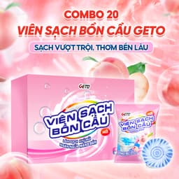 Thumbnail Viên sạch bồn cầu Geto Hương Đào viên thả bồn cầu sạch khuẩn, tẩy sạch mảng bám, khử mùi diệt vi khuẩn 1