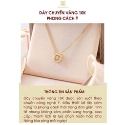 Thumbnail Dây chuyền vàng 10K Bảo Tín Mạnh Hải thiết kế họa thiết thanh lịch phong cách Ý PYD2V10CZH-503001 3