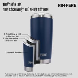 Thumbnail Ly Giữ Nhiệt Nắp Trượt Chống Tràn Rinfere 590ml - Khắc Tên, Tặng Kèm Ống Hút Không Gỉ, Dụng Cụ Vệ Sinh Ông Hút 1