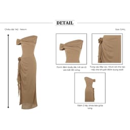 Thumbnail Đầm Body Tiệc Dài Lệch Vai Xẻ Tà Chất Thun Giấy - D4374T 3