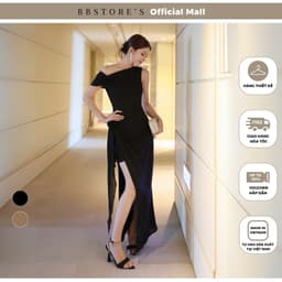 Thumbnail Đầm Body Tiệc Dài Lệch Vai Xẻ Tà Chất Thun Giấy - D4374T 1