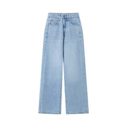 Thumbnail Quần Jeans Nữ BOO Dáng Wide-leg Thêu Logo Essential 1